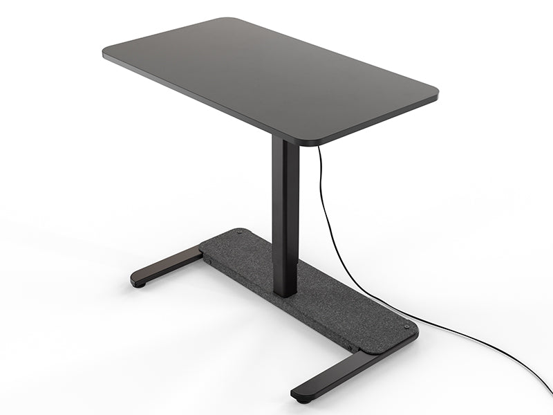 Yaasa Desk One in Dunkelgrau/Schwarz auf weißem Hintergrund