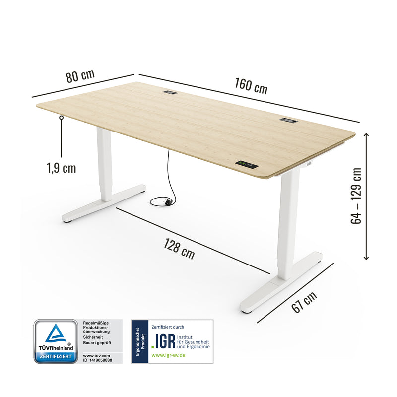 Desk Pro Nature - Höhenverstellbarer Tisch