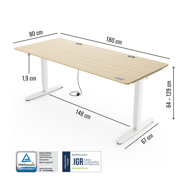 Desk Pro Nature - Höhenverstellbarer Tisch