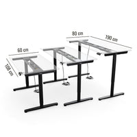 Yaasa Frame Essential in Schwarz eignet sich für Tischplatten von 60x108 cm bis 190x80 cm.