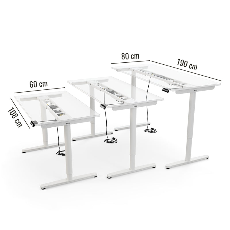 Der Yaasa Frame Essential in Weiss eignet sich für Tischplatten von 108x60 cm bis 190x80 cm.