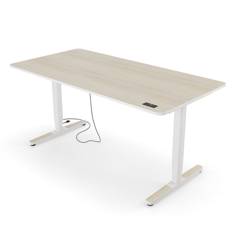 Der höhenverstellbare Yaasa Schreibtisch Desk Pro 2 in der Größe 160 x 80 cm und in der Farbe Akazie.