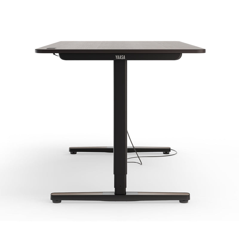 Tischbein des Desk Pro 2 in der Farbe Eiche und Größe 160 x 80 cm.